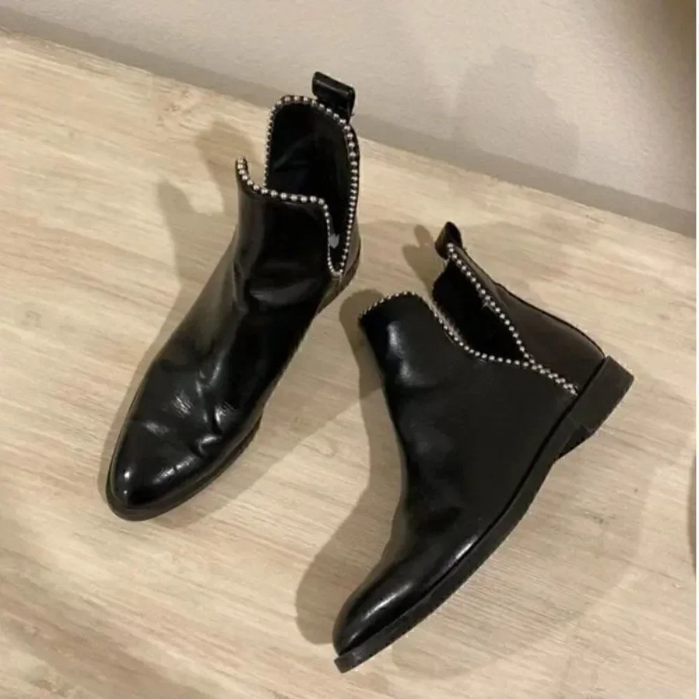 Zara Black Studded Boots